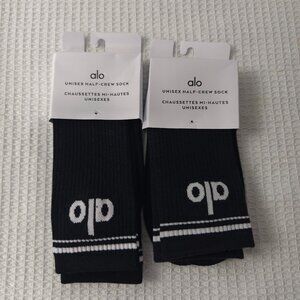 🧸New ALO yoga mid-tube socks sports socks women sweat-absorbent Pilates 2 pairs